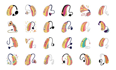 Colorful Medical and Healthcare Vector Icons Set – Ambulance, Doctor Tools, Medicine, Prescription, Hospital Equipment, First Aid, and Wellness Illustrations on White Background