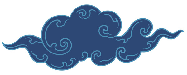 oriental cloud traditional style element decorate chinese korean thai tibetan japanese cloudscape concept calligraphy line