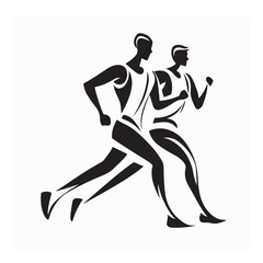 Running Athlete Marathon Logo Vector Design for Sports Event Branding