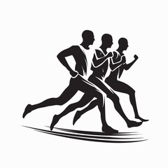 Marathon Runner Logo Vector Illustration Isolated Background