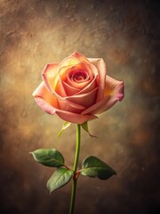 Close-up of a single rose on a textured background