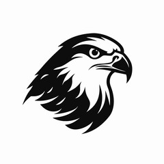 Fototapeta premium Majestic eagle head, powerful hunter, strength and freedom, striking vector silhouette
