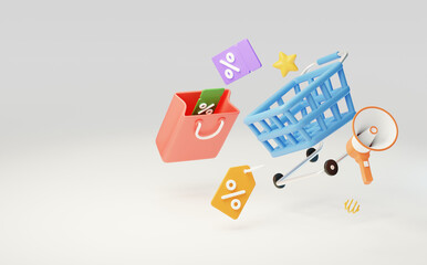 E-commerce promotions Online shopping consumption shopping marketing 3D