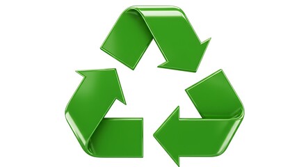 Obraz premium Green Recycling Symbol with Three Arrows Loop