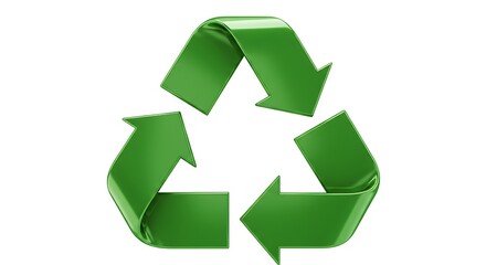 Obraz premium Green Recycling Symbol with Three Arrows Loop