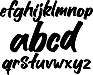 A complete handwritten brush alphabet A-Z in bold script style. Perfect for logos, posters, quotes, invitations, and creative designs in EPS format.