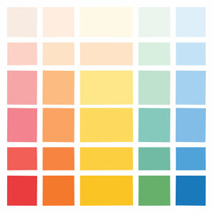 Color Palette Gradient Chart With Pastel Shades