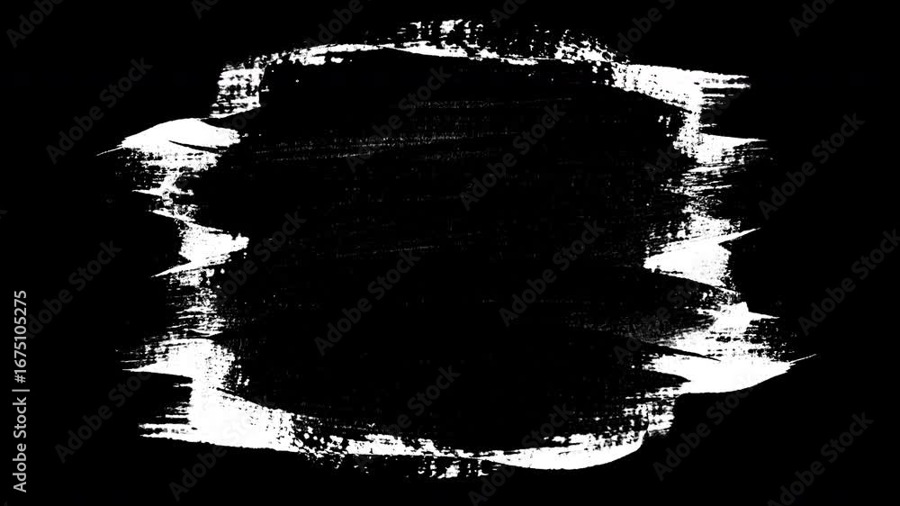 Poster dry stroke frame in black loop animation grunge animation,seamless repeating background