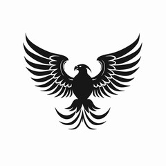 Obraz premium Majestic eagle soars with outstretched wings, powerful avian creature silhouette