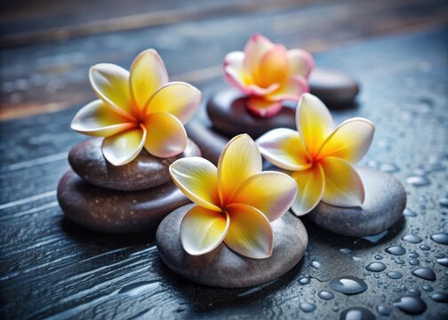 Soothing Frangipani infused spa stones for relaxation and rejuvenation