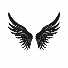 Fototapeta premium Detailed vector illustration of bird wings, isolated on white background silhouette