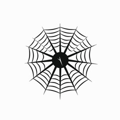 Obraz premium Intricate spiderweb design showcasing arachnid's creation as a minimalist Halloween silhouette