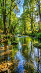 Fototapeta premium River in forest ecosystem