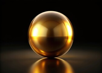 Glowing gold sphere on black background