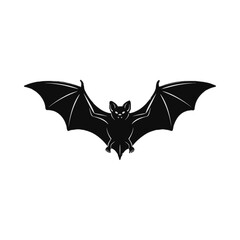 Scary flying bat silhouette vector illustration.