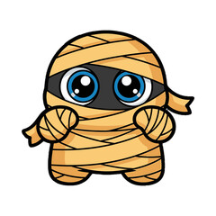 Cute Cartoon Mummy Character Illustration.