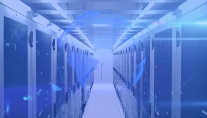 Server room interior, futuristic