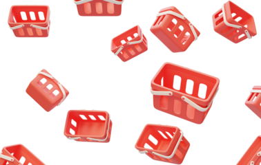 E-commerce shopping basket supermarket purchase Plus purchase 3D