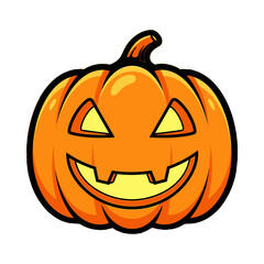 Smiling Jack OLantern Halloween Pumpkin Illustration.