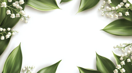 Naklejka premium スズランのフレーム / Lily of the Valley Frame