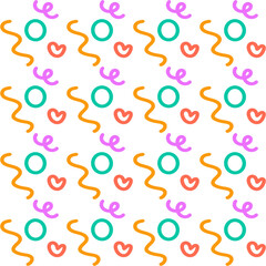 Abstract pattern of love, circles, and waves. Digital art illustration.