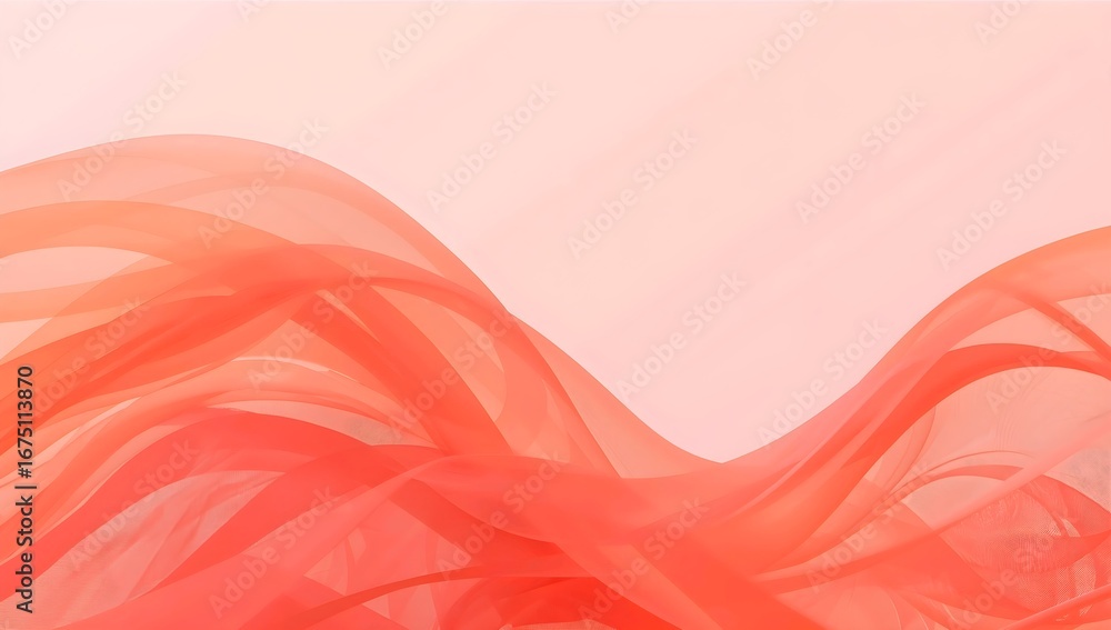 Poster soft waves of red and pink silk create a smooth, abstract texture for a vibrant and light background