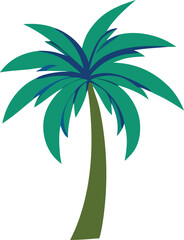 Vibrant green palm tree icon perfect for tropical beach getaways holiday vacations summer fun travel marketing and beach themed designs