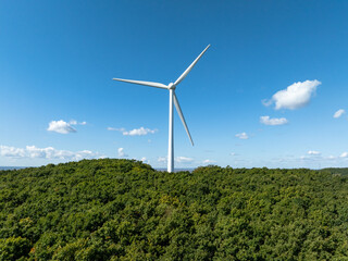 wind power station in forest