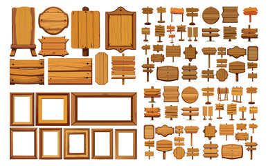 木製看板ベクターイラストセット