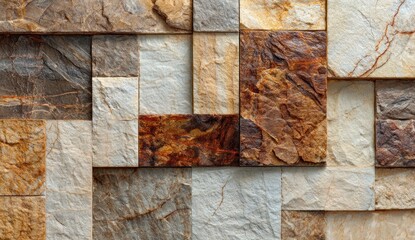 Patterned stone wall tiles