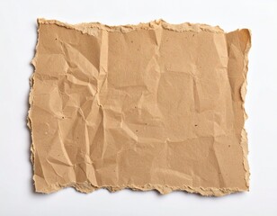 Fototapeta premium Torn kraft paper isolated on white background
