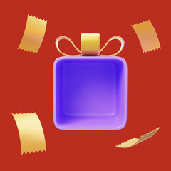 Event coupon Birthday Gift box 3D