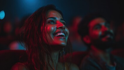 People laughing in a movie theater