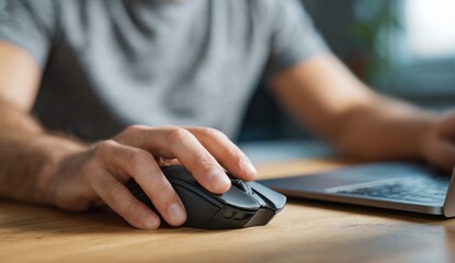 Person using computer mouse
