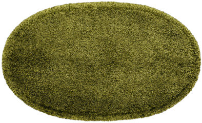 Oval, olive-green textured rug