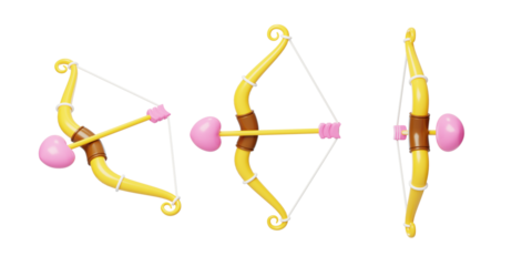 Valentine's Day Qixi Romantic Love Happy Bow and Arrow 3D