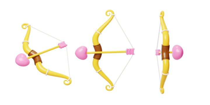 Valentine's Day Qixi Romantic Love Happy Bow and Arrow 3D