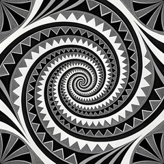 Vector floral swirl pattern with black and white seamless abstract art and vintage wallpaper design