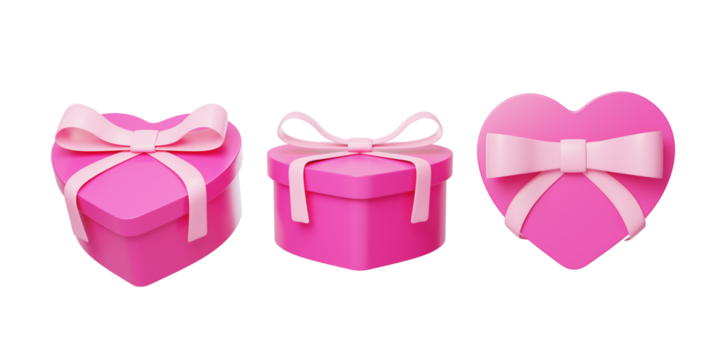 Valentine's Day Romantic Sweet Heart-shaped Gift Box 3D