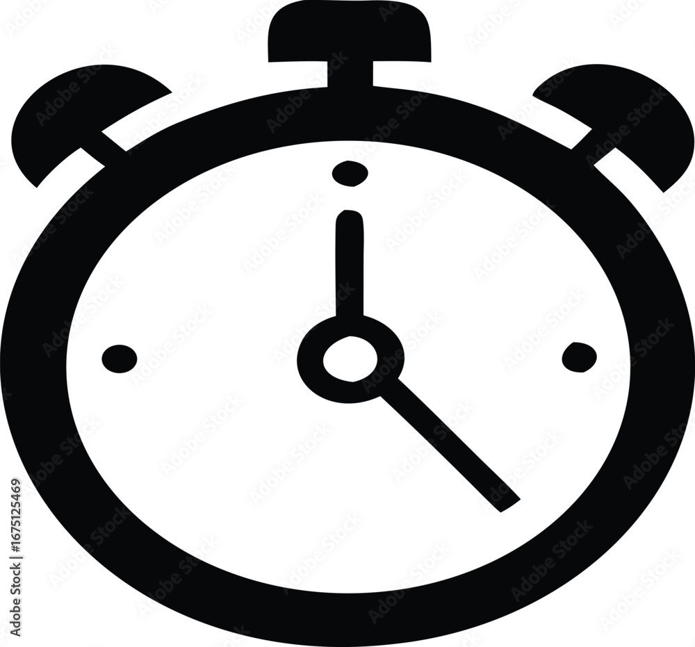 Poster classic alarm clock icon timekeeping measurement device symbol representing punctuality and scheduli