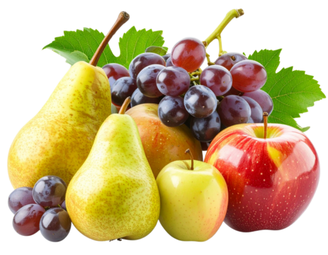  Green pears with red blush isolated on white background.