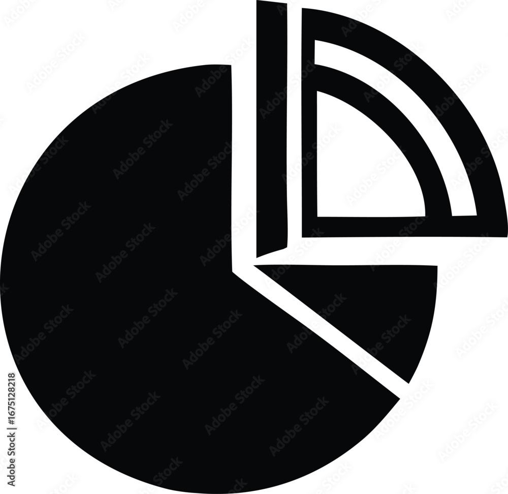 Aufkleber simple pie chart icon representing data analysis and financial proportions for business and technolo