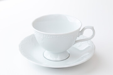 ティーカップアンドソーサー　白バック