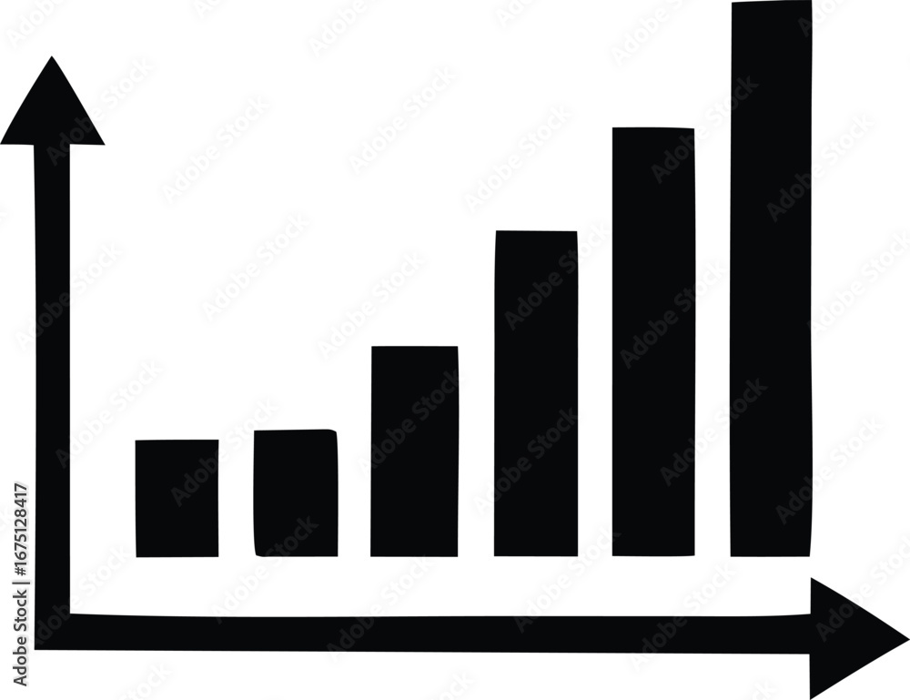 Aufkleber rising bar chart graphic representing business growth and financial performance trends data analysis