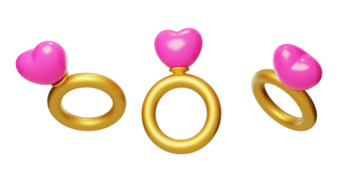 Valentine's Day Romantic Sweet Eternal Ring 3D