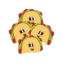 Taco mascot logo character cartoon icon illustration