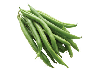 Fototapeta premium Fresh green beans bunch isolated black background, Isolated On White Background, Png Transparent