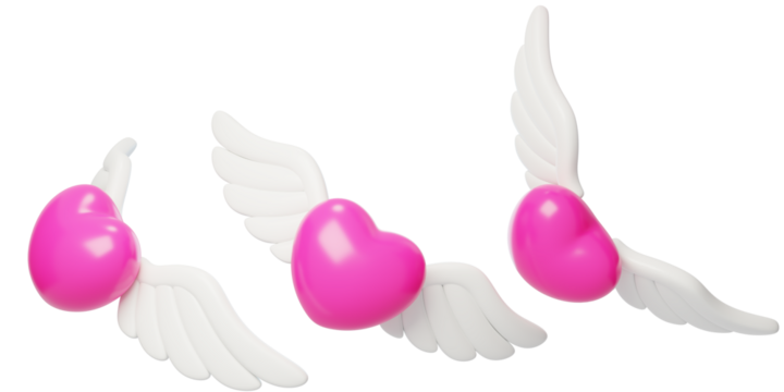 Valentine's Day Love Romance Sweet Love Wings 3D