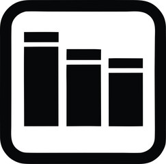 Simple bar chart icon representing downward trend or decline in data analysis and financial reporting visualizations