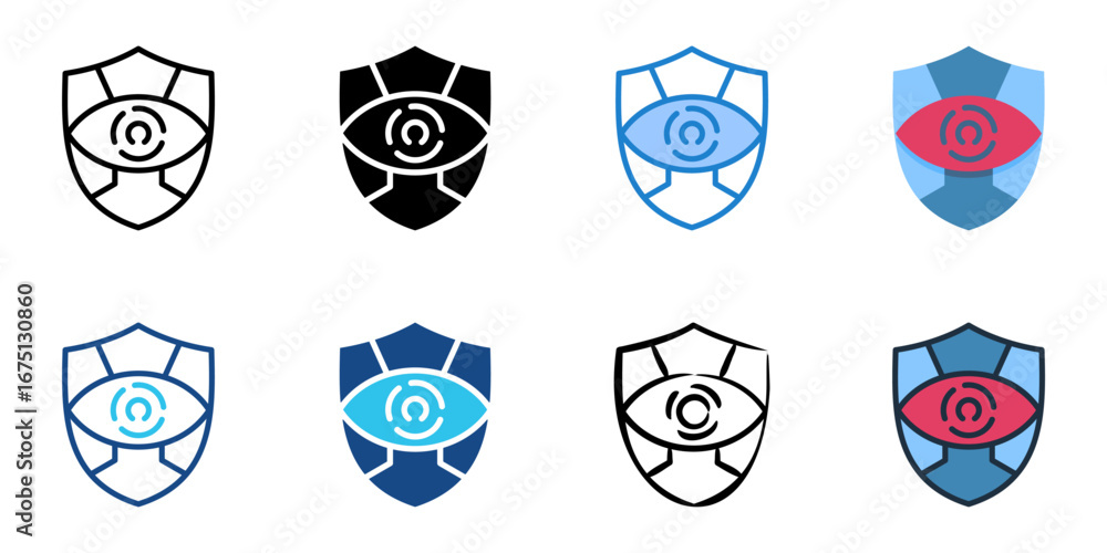 Poster biometric authentication icon set multiple style collection